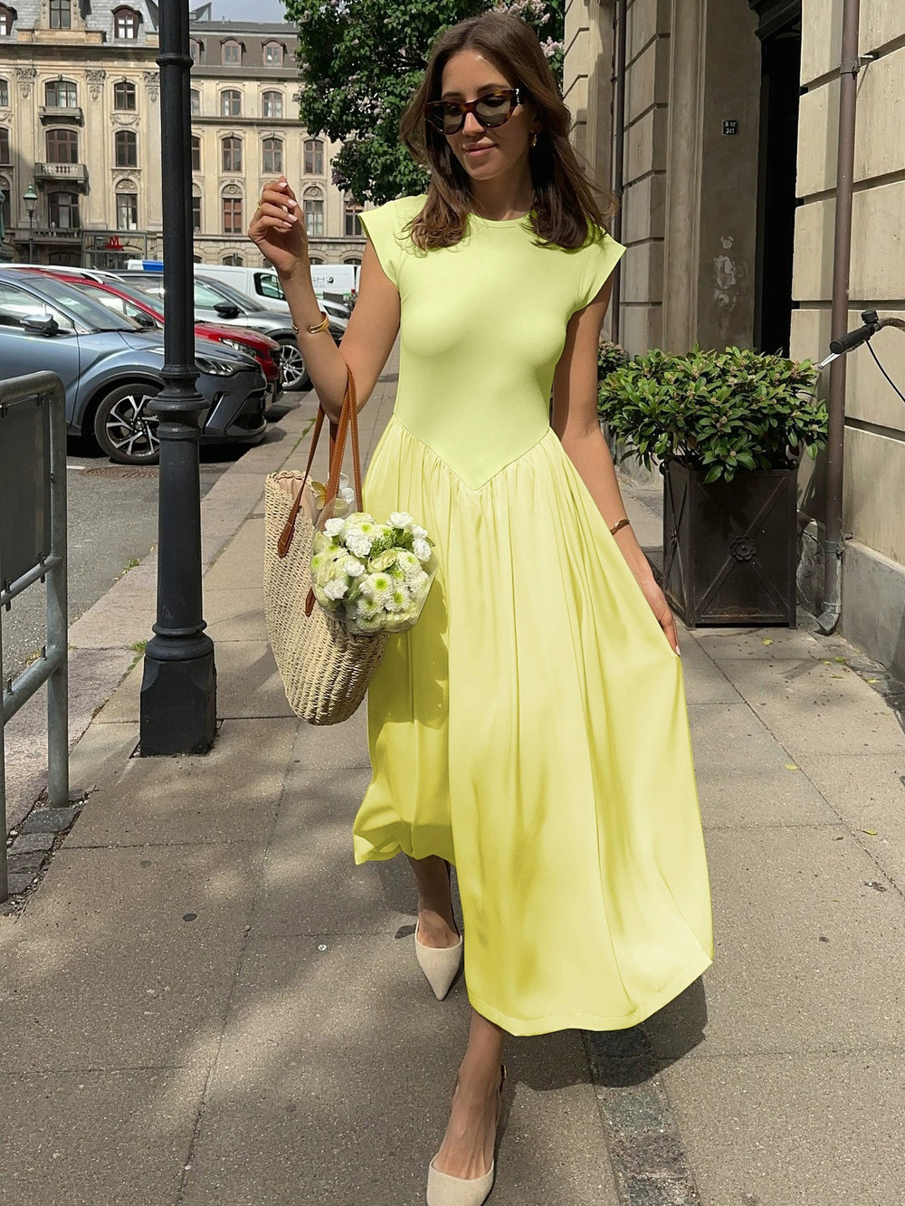 Zara Summer Sleeveless Casual Loose Flared Dress